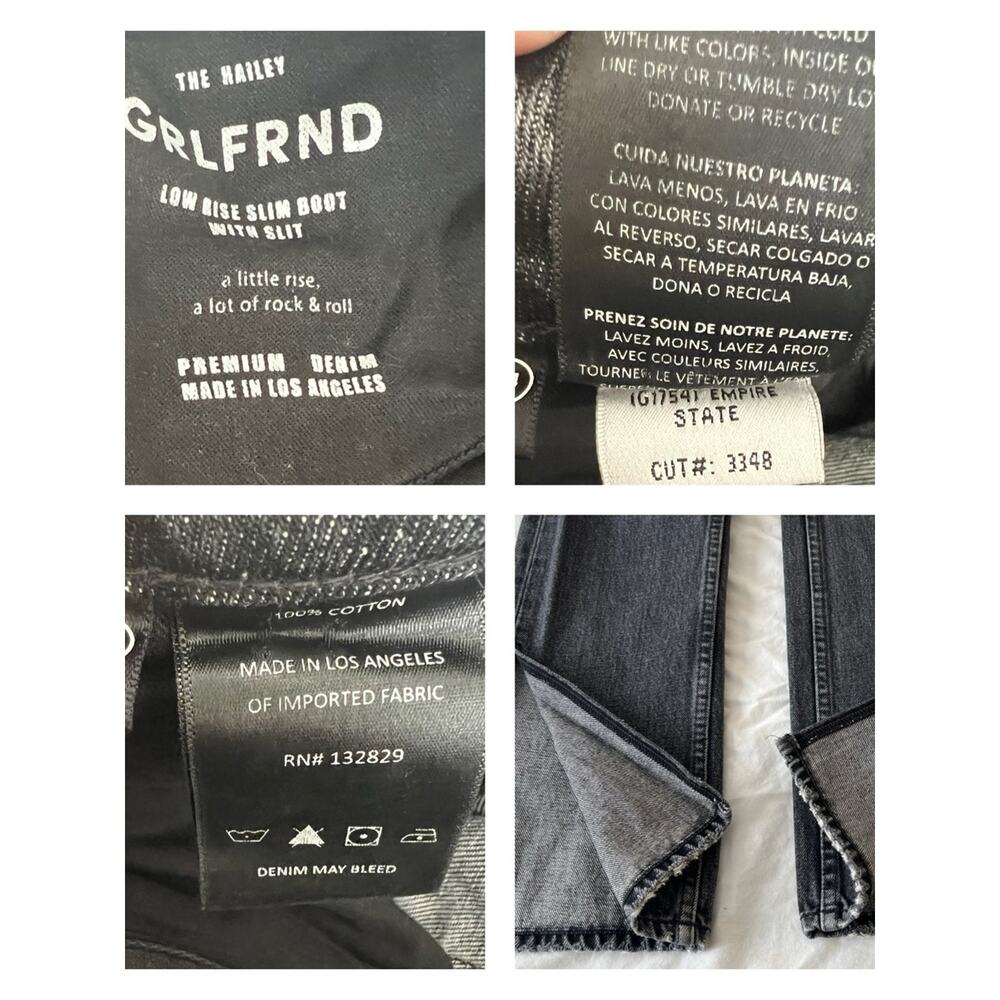 GRLFRND The Hailey Low Rise Slim Boot With Slit In Empire State Size 24 - Picture 7 of 10
